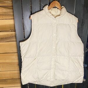 Lands’ End White or Cream down Puffer Vest size 2X